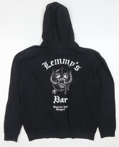 Fruit of the Loom Women's Black Full Zip Hoodie M Motörhead Print