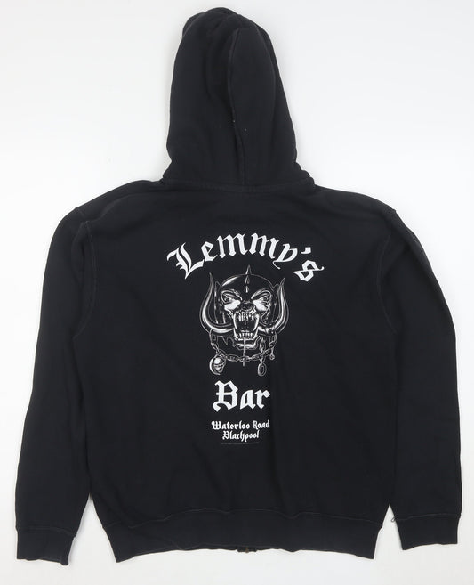 Fruit of the Loom Women's Black Full Zip Hoodie M Motörhead Print