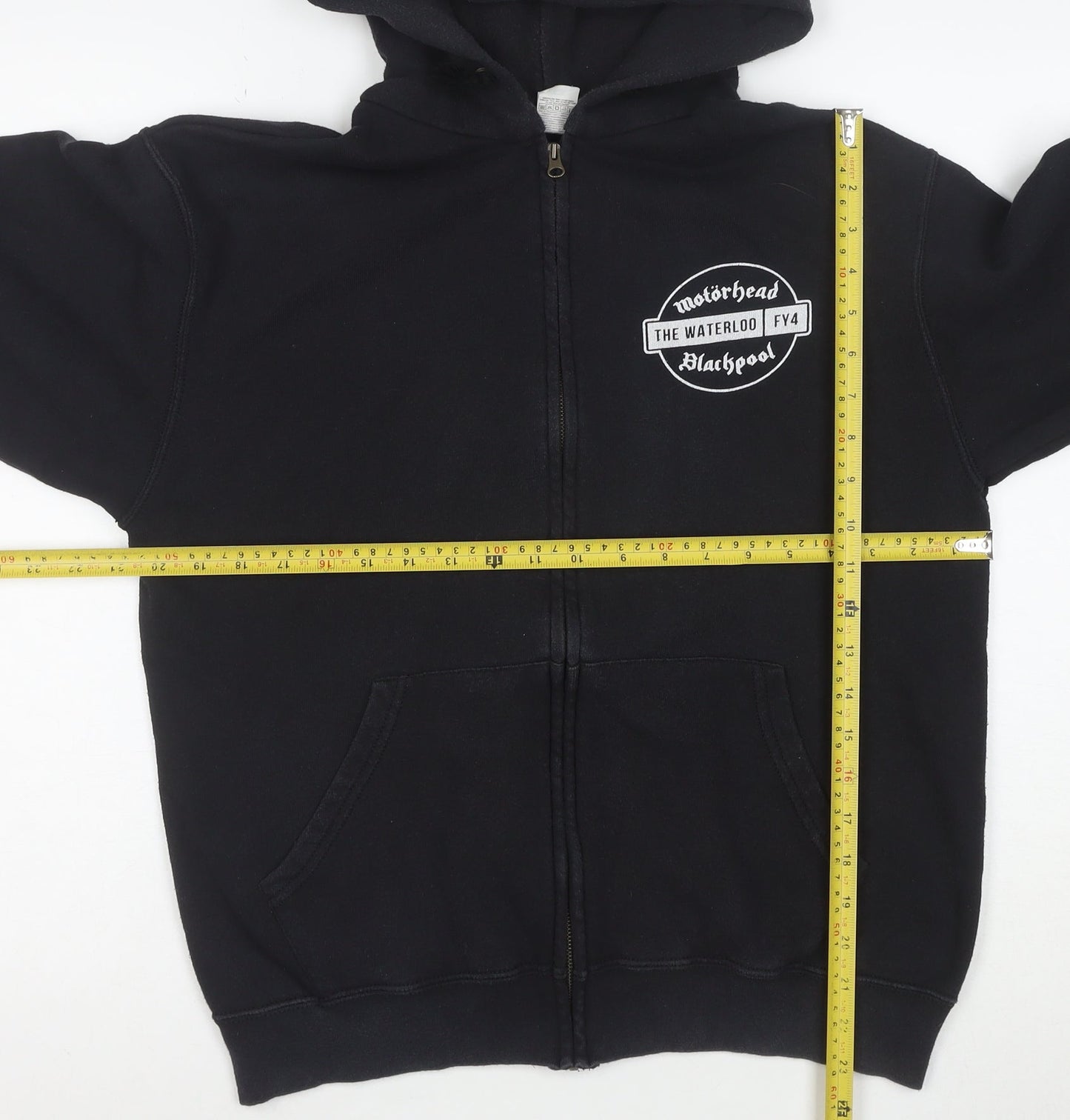 Fruit of the Loom Women's Black Full Zip Hoodie M Motörhead Print