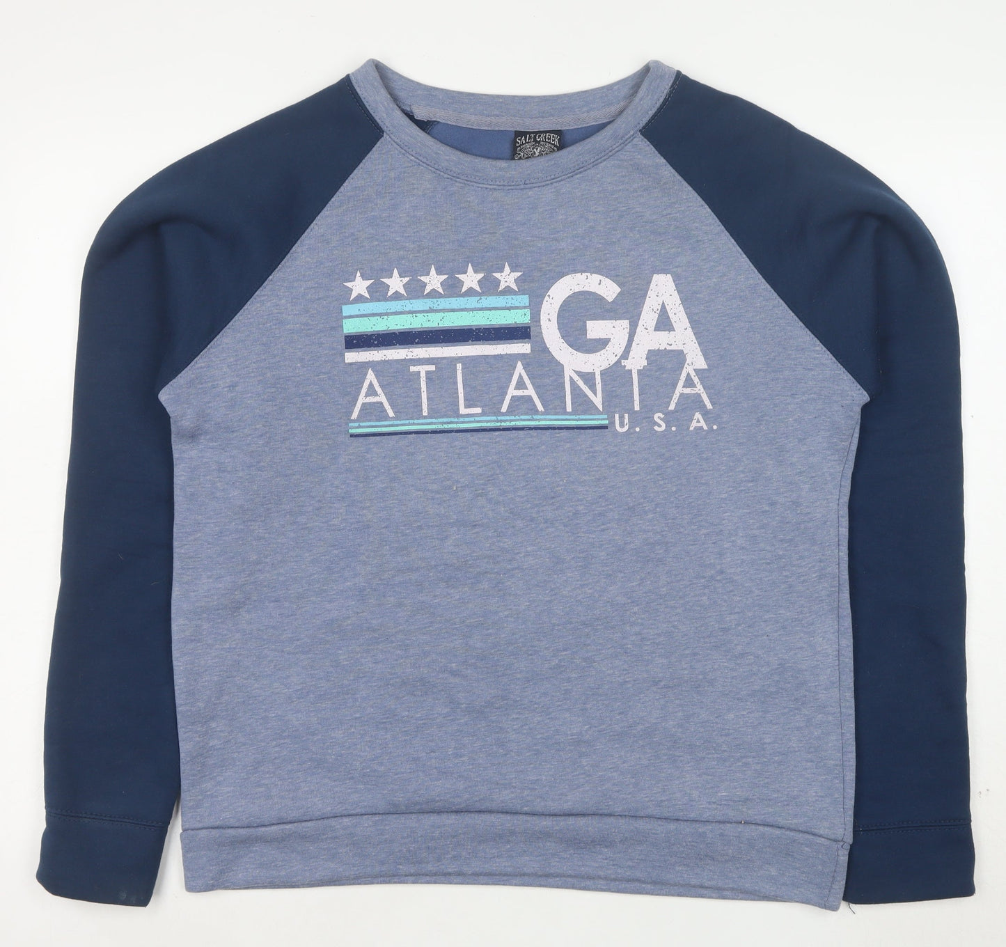 Salt Creek Men's Blue Graphic Atlanta Pullover Sweatshirt M