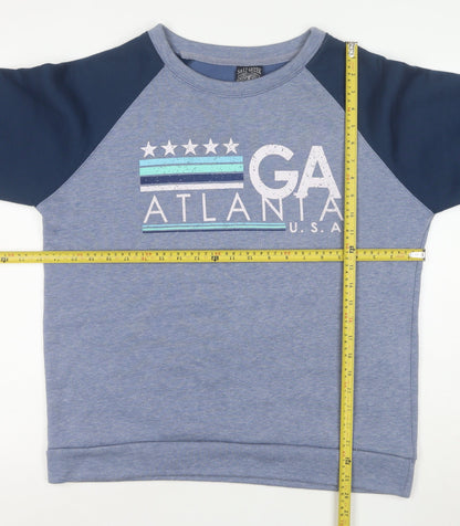 Salt Creek Men's Blue Graphic Atlanta Pullover Sweatshirt M