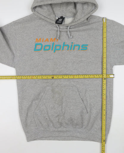 NFL Team Apparel Men’s Grey Miami Dolphins Pullover Hoodie Size S