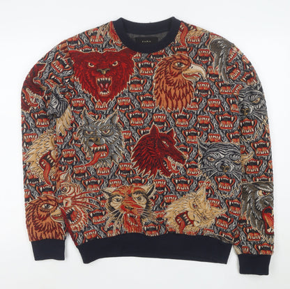 Zara Men's Multicoloured Animal Print Embroidered Jacket S