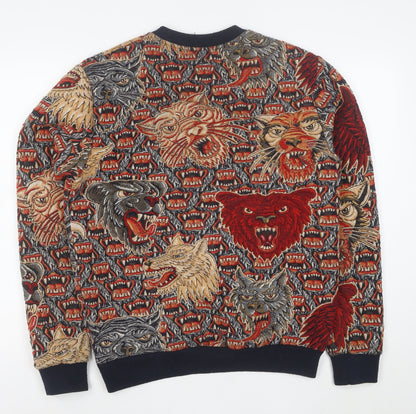 Zara Men's Multicoloured Animal Print Embroidered Jacket S