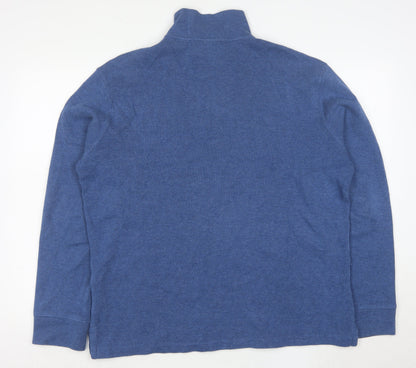 Polo Ralph Lauren Men's Blue 1/4 Zip Cotton Pullover Sweatshirt Size L