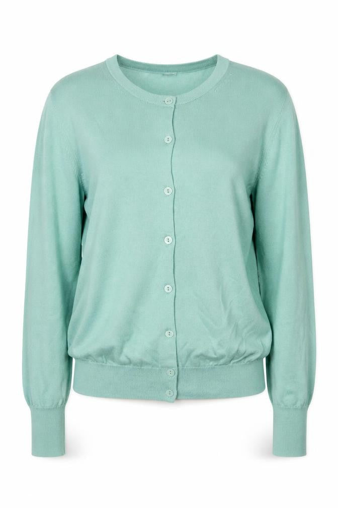 Uniqlo Women's Green Cotton Crew Neck Cardigan Size S