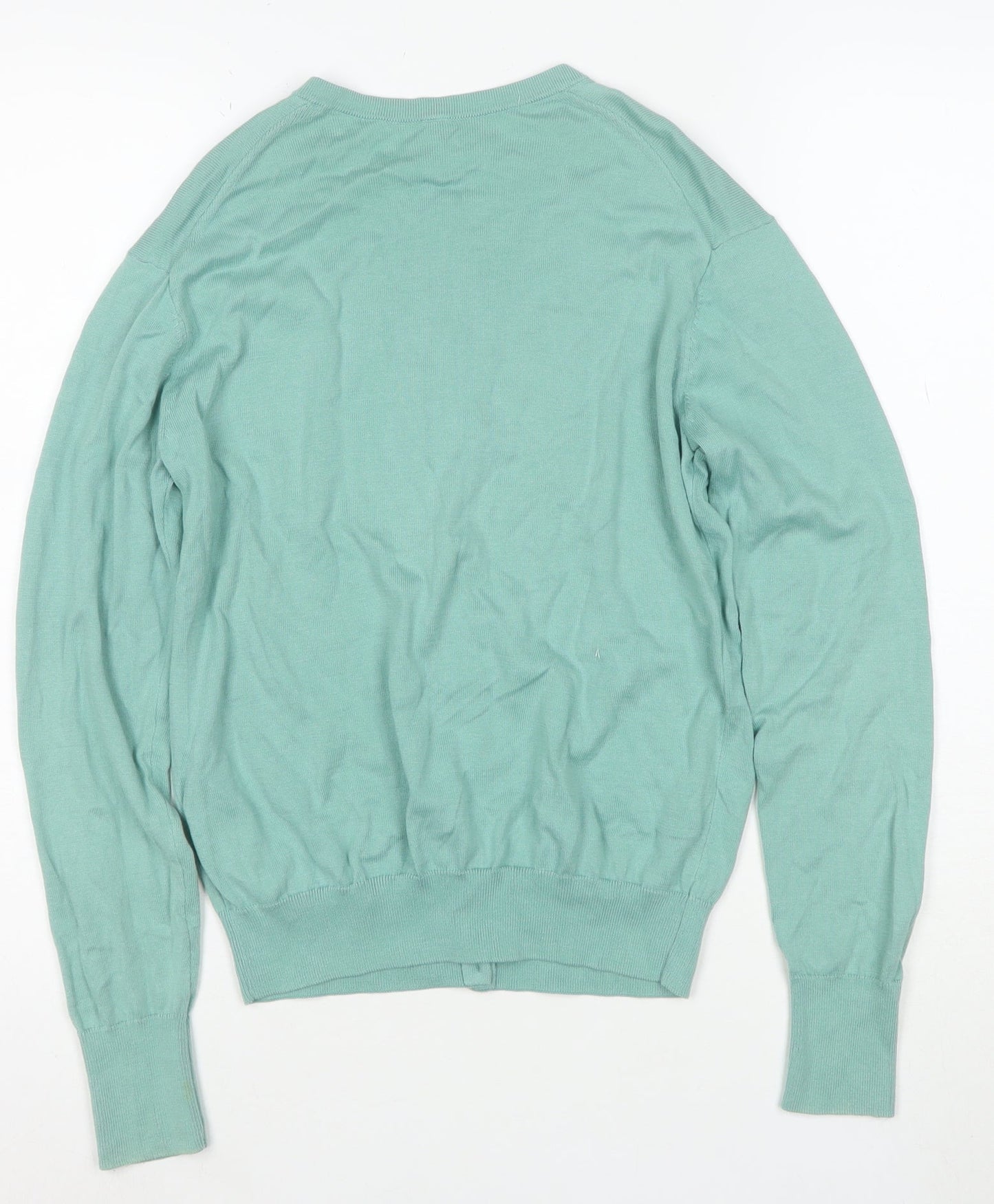 Uniqlo Women's Green Cotton Crew Neck Cardigan Size S