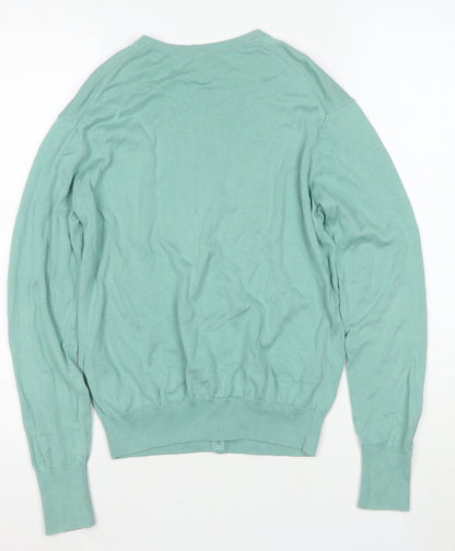 Uniqlo Women's Green Cotton Crew Neck Cardigan Size S