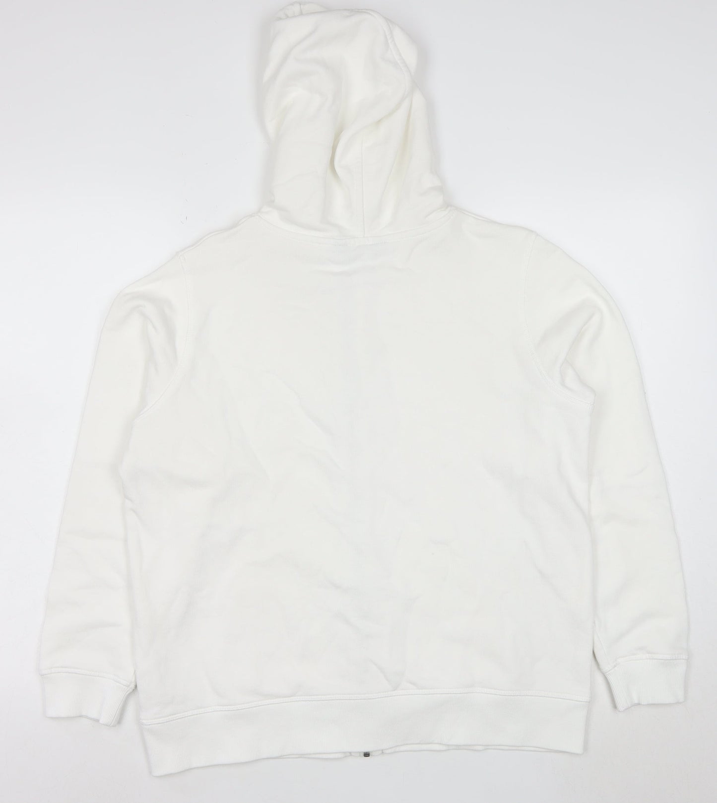 Marks and Spencer Women White Full Zip Hoodie Size 16 Cotton Blend