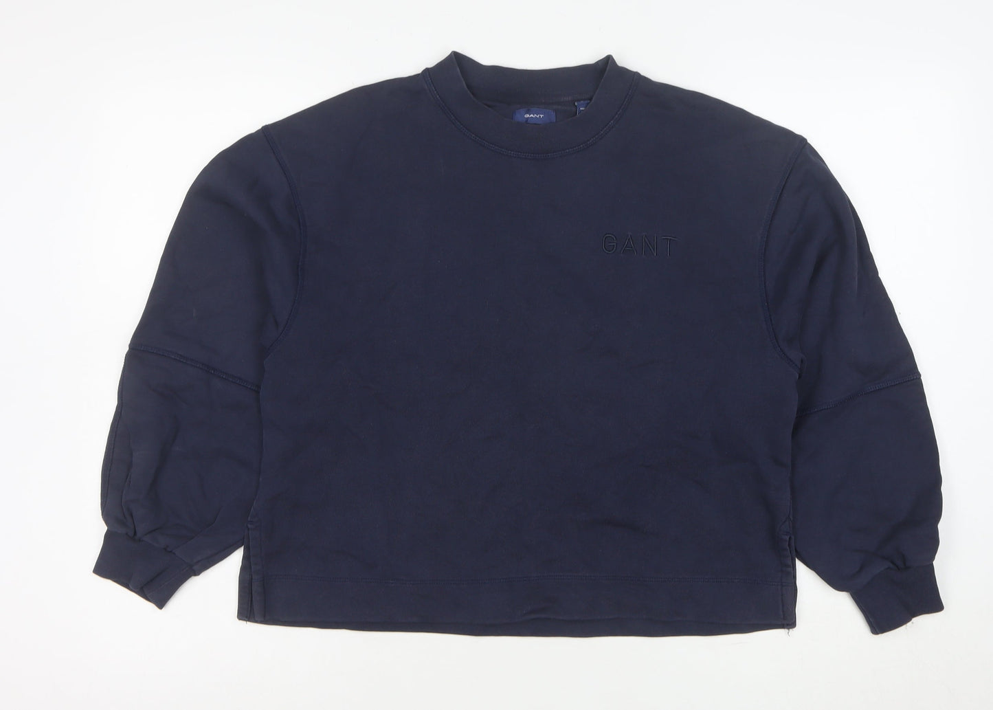 GANT Womens Navy Blue Cotton Crew Neck Pullover Sweatshirt Size M