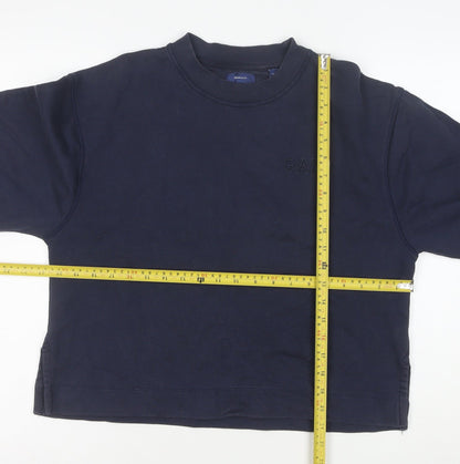 GANT Womens Navy Blue Cotton Crew Neck Pullover Sweatshirt Size M