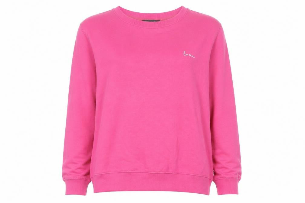 French Connection Women’s Pink Cotton Crew Neck Pullover Sweatshirt Size L