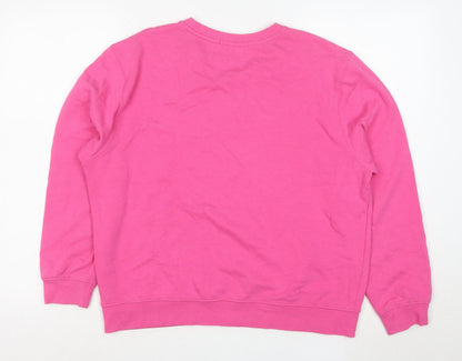 French Connection Women’s Pink Cotton Crew Neck Pullover Sweatshirt Size L