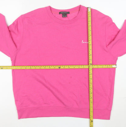 French Connection Women’s Pink Cotton Crew Neck Pullover Sweatshirt Size L