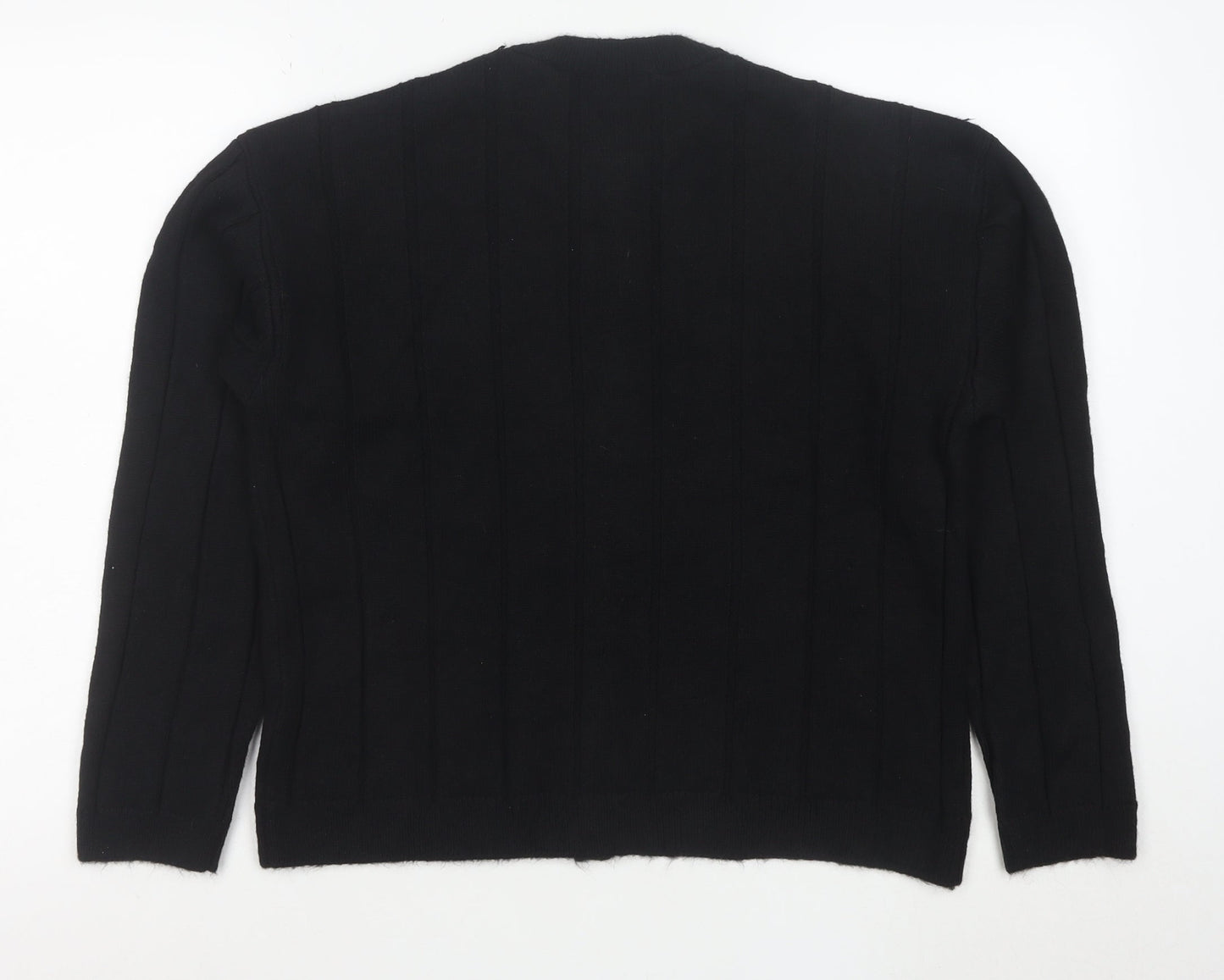 ASOS Womens Black Knit Crew Neck Button Cardigan Size S
