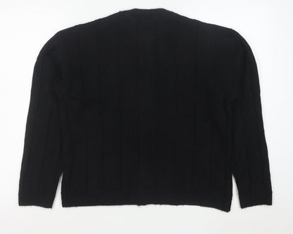 ASOS Womens Black Knit Crew Neck Button Cardigan Size S