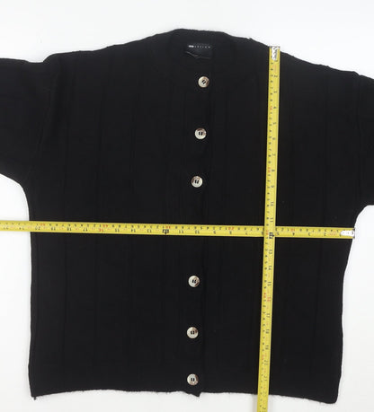 ASOS Womens Black Knit Crew Neck Button Cardigan Size S