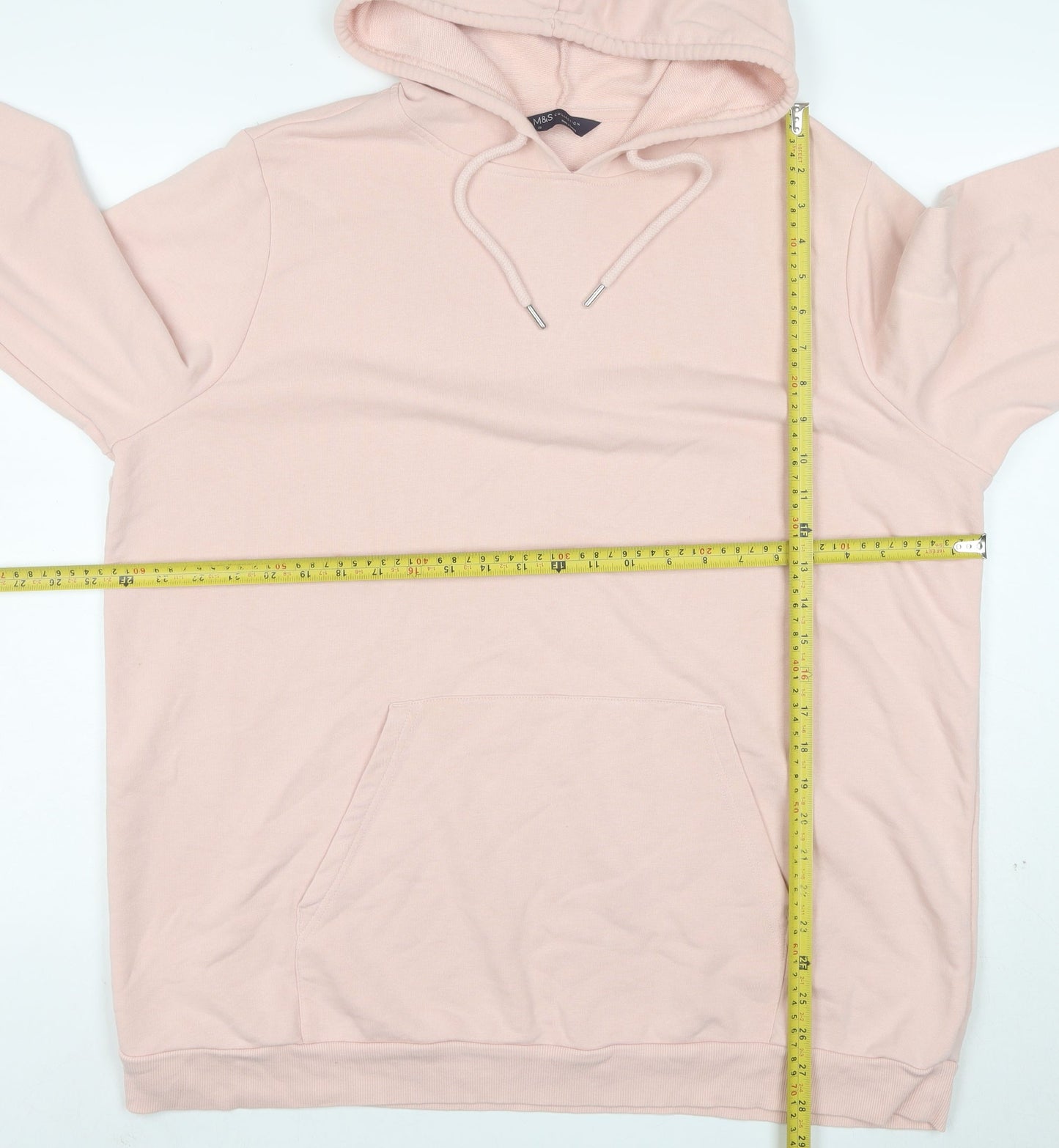 Marks and Spencer Women's Pink Pullover Hoodie Size 22 Cotton Blend