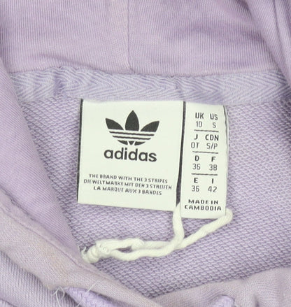 Adidas Womens Lilac Hoodie Size 10 Pullover Cotton Blend Casual