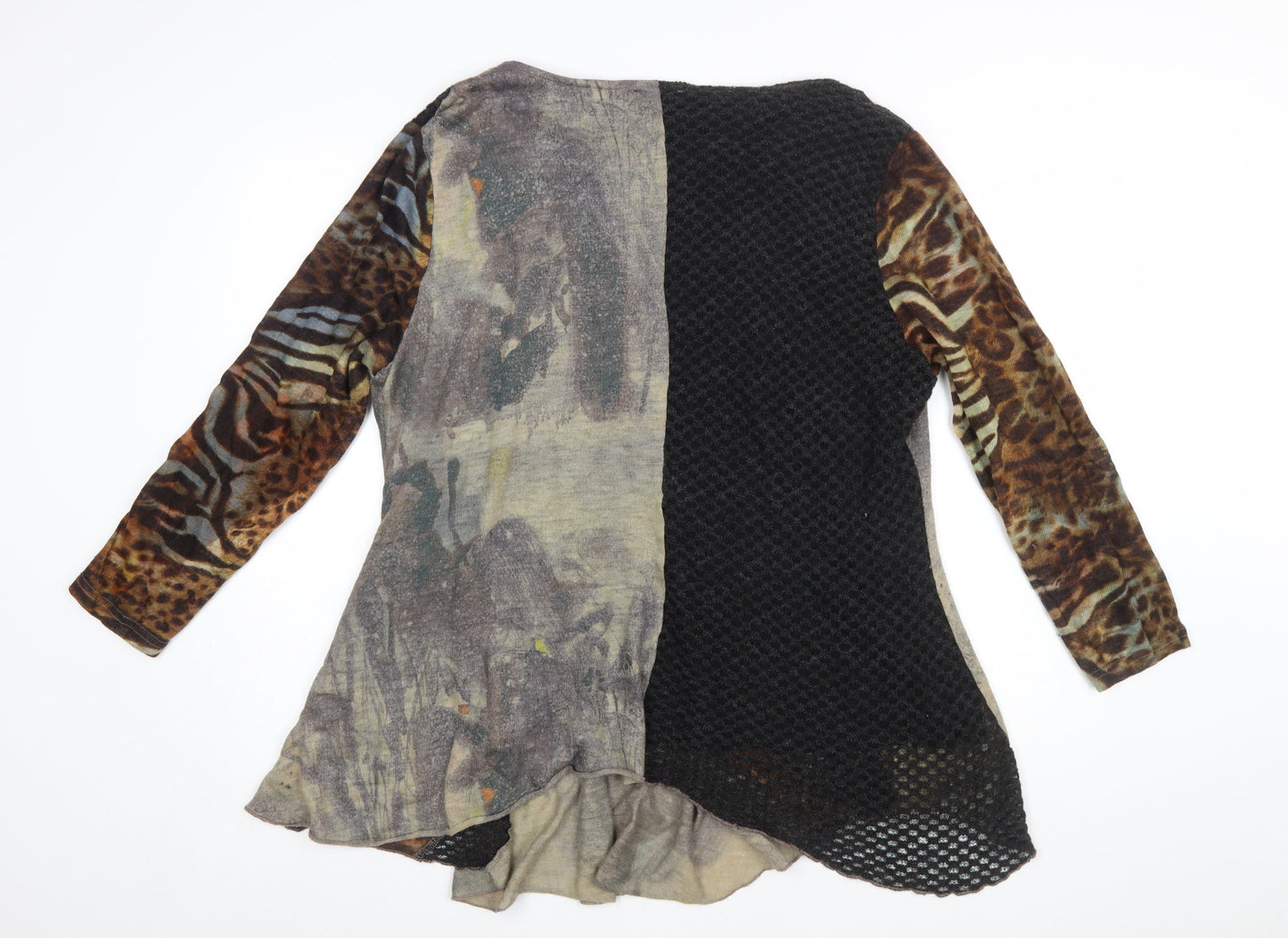 Klass Women Brown Animal Print Long Sleeve Tunic Jumper XXL