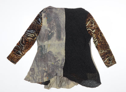 Klass Women Brown Animal Print Long Sleeve Tunic Jumper XXL