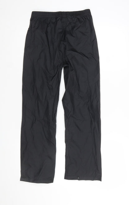 Regatta Boys Black Waterproof Rain Trousers 9-10 Years Polyamide Outdoor Wear