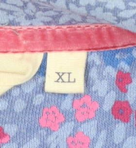 Country Rose Women's Blue Pink Floral Full Zip Hoodie XL