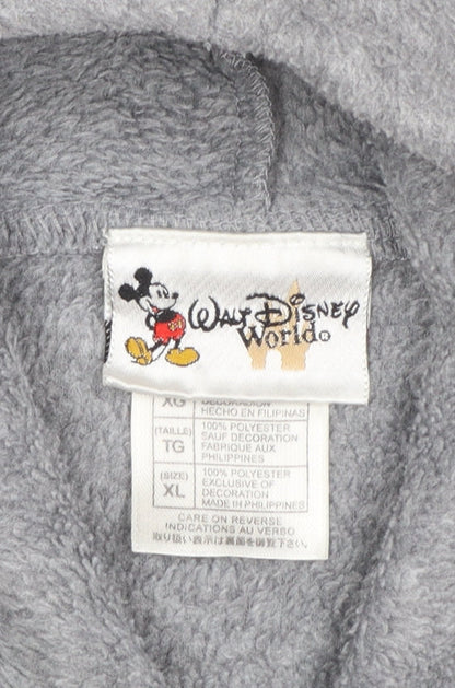 Walt Disney World Grey Fleece Pullover Sweatshirt Women XL Mickey Design