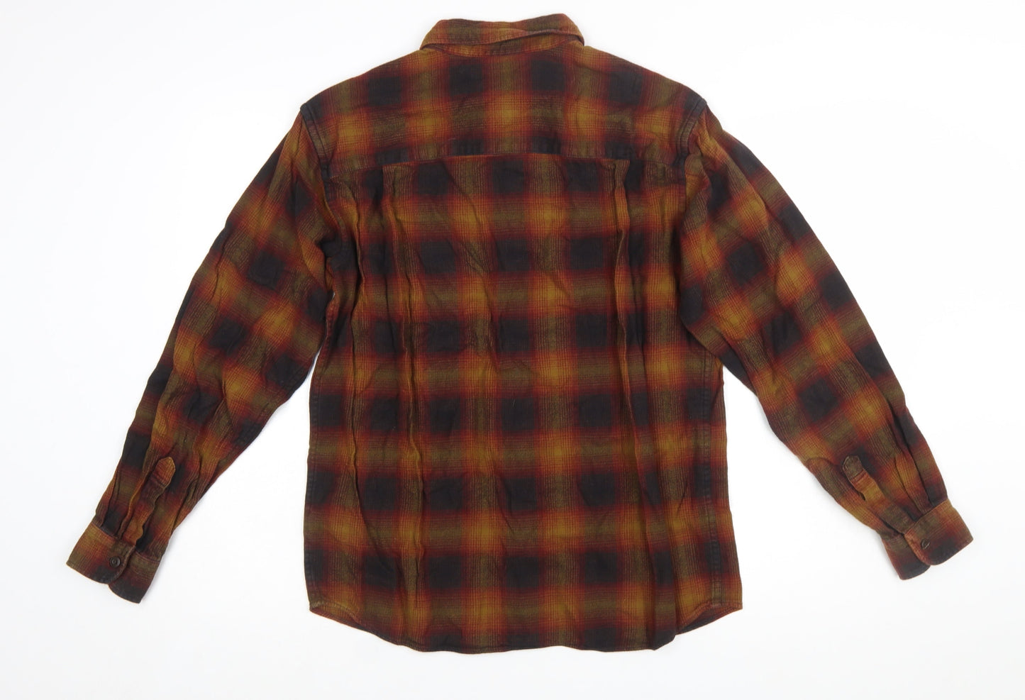 Uniqlo Men's Brown Check Flannel Button-Up Shirt Size S