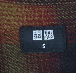 Uniqlo Men's Brown Check Flannel Button-Up Shirt Size S
