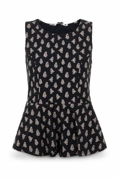 New Look Women's Black Peplum Blouse Size 10 Sleeveless Lightweight Top