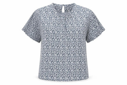 Marks & Spencer Women Blue Floral Viscose Tunic Blouse Size 12