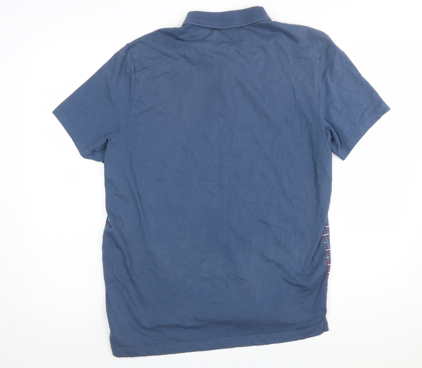 Original Penguin Men's Blue Geometric Cotton Polo Shirt L