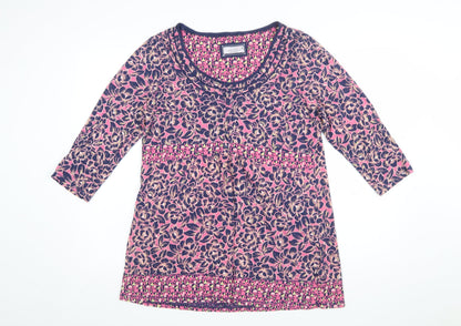 Marks and Spencer Per Una Pink Floral Cotton Women's Tunic Top Size 16