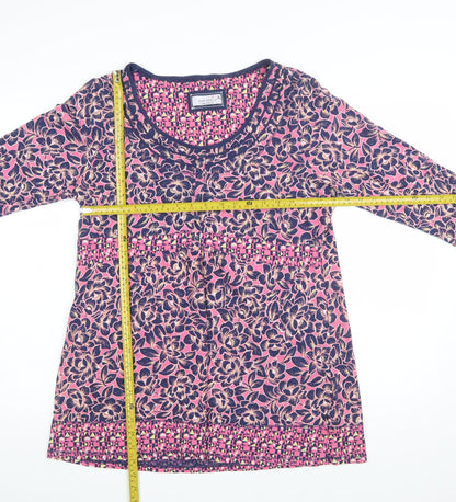 Marks and Spencer Per Una Pink Floral Cotton Women's Tunic Top Size 16