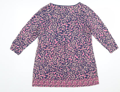 Marks and Spencer Per Una Pink Floral Cotton Women's Tunic Top Size 16