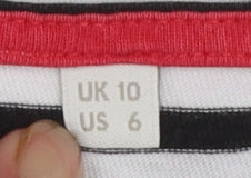 Boden Women White Striped Long Sleeve Cotton Boat Neck T-Shirt UK 10