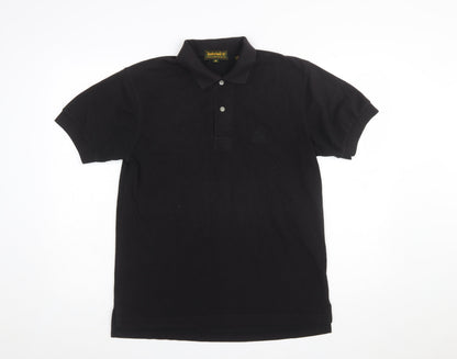 Timberland Men’s Black Cotton Polo Shirt M Regular Fit Casual