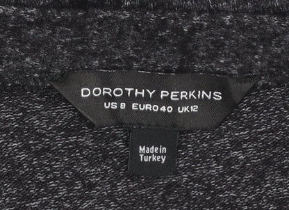 Dorothy Perkins Women's Grey V-Neck Button Tie Cardigan UK 12