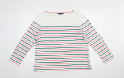 Crew Clothing Company Women’s Multicoloured Striped Cotton Long Sleeve T-Shirt Size 16
