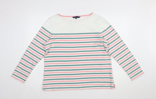 Crew Clothing Company Women’s Multicoloured Striped Cotton Long Sleeve T-Shirt Size 16