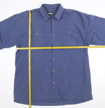 Rohan Men's Blue Cotton Blend Long Sleeve Button-Up Travel Shirt XL