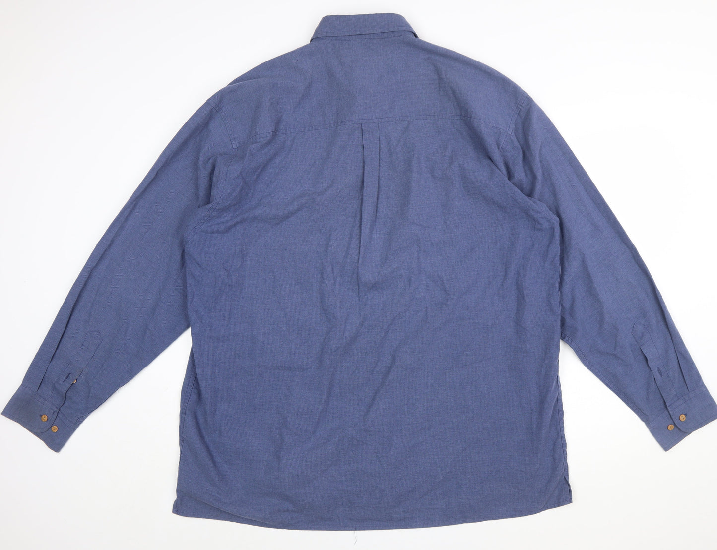 Rohan Men's Blue Cotton Blend Long Sleeve Button-Up Travel Shirt XL