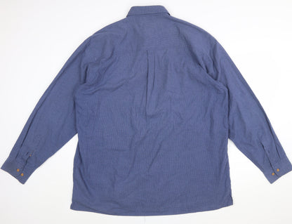 Rohan Men's Blue Cotton Blend Long Sleeve Button-Up Travel Shirt XL