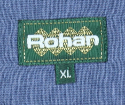 Rohan Men's Blue Cotton Blend Long Sleeve Button-Up Travel Shirt XL