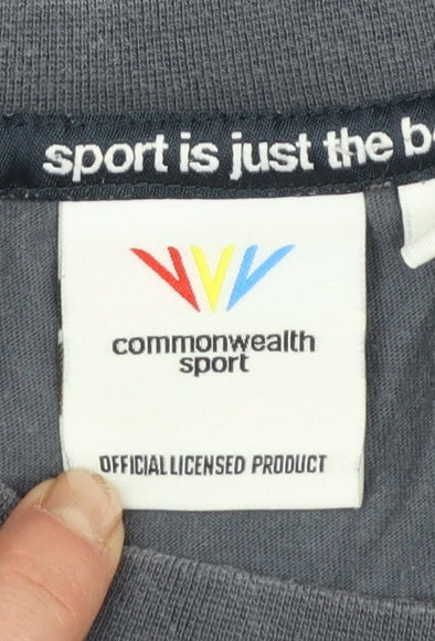 Commonwealth Sport Men's Grey Short Sleeve Crew Neck T-Shirt Size L