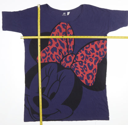 H&M Women Blue Minnie Mouse Disney T-Shirt Nightshirt Size 14