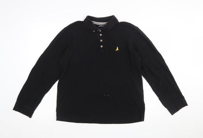 Brave Soul London Men's Black Long Sleeve Cotton Polo L