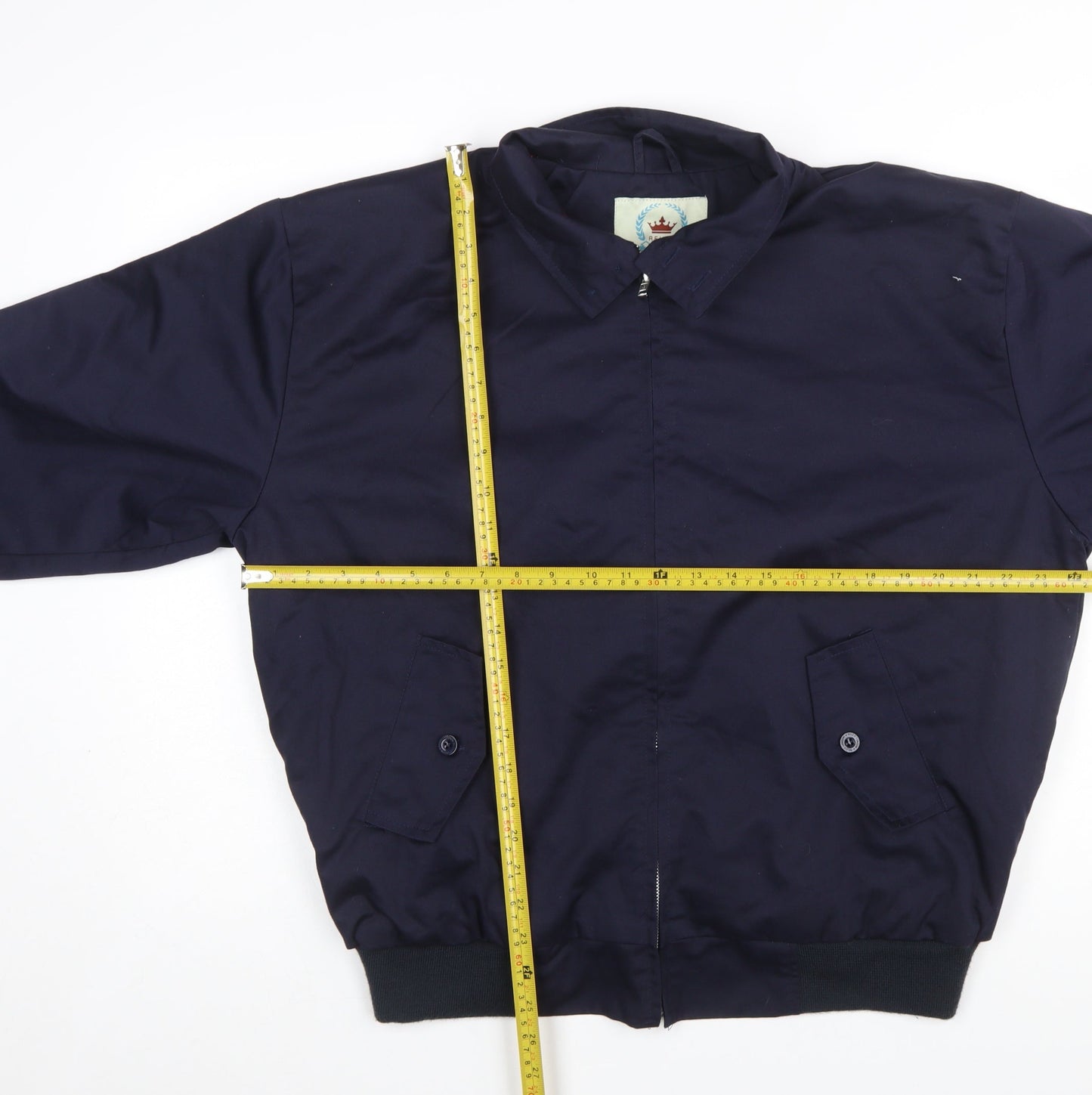 Relco London Men's Blue XL Bomber Jacket Classic Lined Cotton Polyester