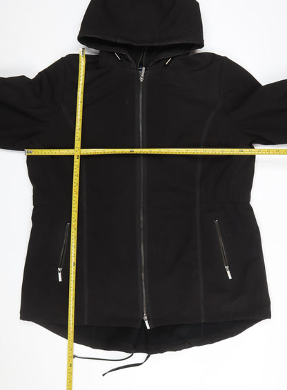 French Connection Women's Black 2XL Hooded Full Zip Parka Jacket